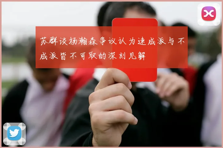 苏群谈杨瀚森争议认为速成派与不成派皆不可取的深刻见解